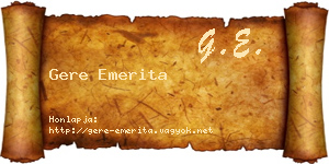 Gere Emerita névjegykártya